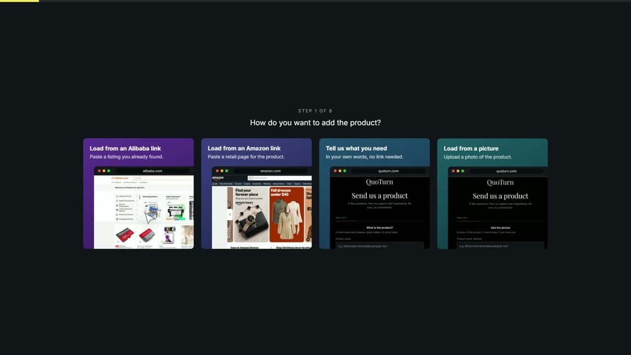 Sending a product to QuoTurn, from the description to the agents starting