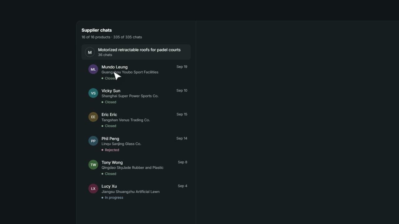 A supplier negotiation updating live inside QuoTurn